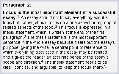 Paragraph thesis examples